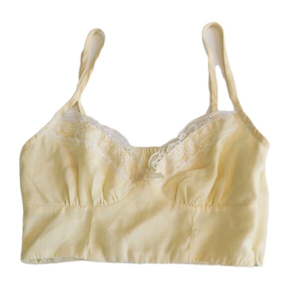 Princess Polly Butter Yellow Bralette Lace Trim Strappy Crop Top Sz Small - Picture 6 of 8